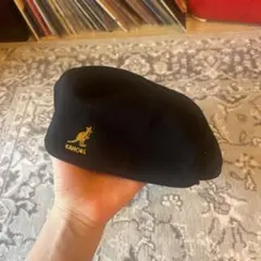 KANGOL ブラック ベレー帽 Sサイズ