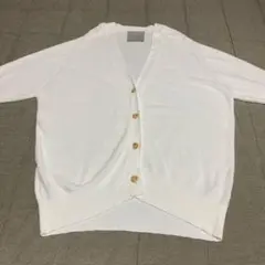 UNFILO ホワイト カーディガン 5部袖