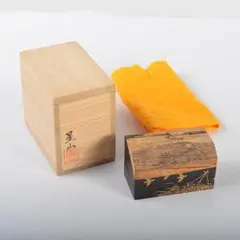 篭棗　中林星山作　ほたる蒔絵　茶道具 茶道具 中林星山作 秋草鳥蒔絵 茶器 共箱 V 8364