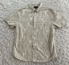 【美品】BANANA REPUBLIC 植物柄 半袖シャツ M