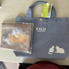 KALDI ネコバッグ　猫デザイン キャンバスバック　ねこの日