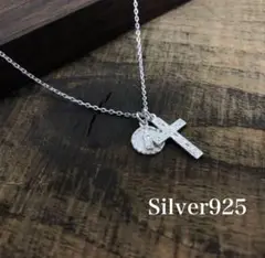 ネックレス メンズ メンズネックレス クロス マリア シルバー925 コイン