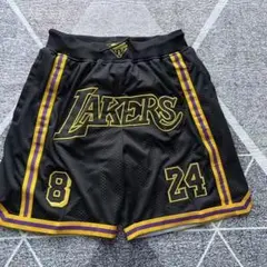 Lakers バスケットボールパンツ メッシュ 黒