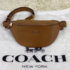 ✨極美品✨COACH コーチ ウエストポーチ ボディバッグ ブラック レザー 茶