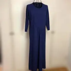 YSＭ　ESSENTIAL イタリア製ネイビー ロングワンピース涼しい布地