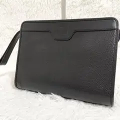 極美品 バーバリーズ クラッチバック ブラック レザー 本革 ノバチェック