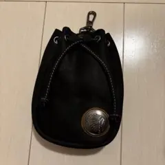 ミニサコッシュ カラビナポーチ ベルトループ ポーチ　牛革　黒