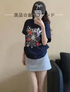 Marde MercredlネイビープリントTシャツサイズです