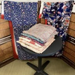 IK-374 女性着物 小紋 8着 おまとめ リメイク お稽古 材料