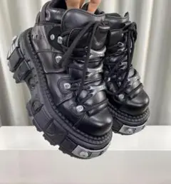 NEW ROCK プラットフォームスニーカー ブラック 38サイズ