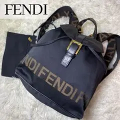 【超美品】FENDI ミニリュック ナイロン ポーチ付き ブラック キャンバス