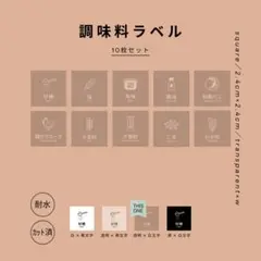 調味料ラベル(透明×白)10枚セット　square　耐水　テプラ　モノラベ