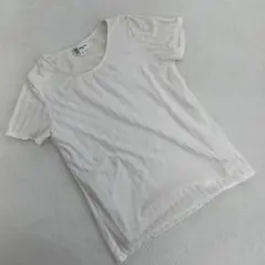 MICHEL KLEIN Tシャツ ホワイト ストライプ柄 半袖 ラウンドネック