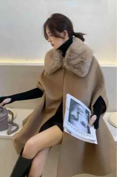 【新品未使用】Fur Collar Mantle