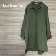 Lax Dan Tia 【M】カーキ　長袖チュニック 横スリット　ゆったり