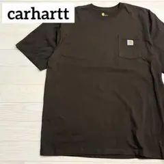 カーハート Carhartt ダークブラウン Tシャツ XLサイズ 胸ポケット付