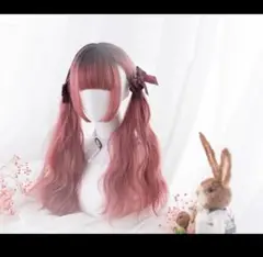 ロング ストレート フルウィッグ ピンク かつら ロリータ ウィッグ コスプレ