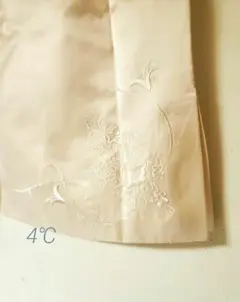 美品 シルク スカート 刺繍 4℃ ベージュ