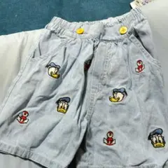 ドナルドダック刺繍デニムショートパンツ