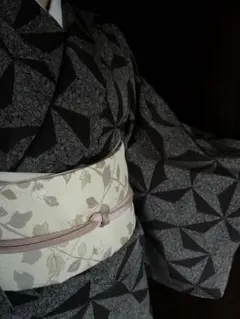 本日まで!値下げ☆*。切りばめ柄江戸小紋 広衿・袷 裄:約67cm