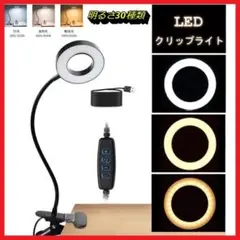 【新品即納送料無料】明るさ30種類&目に優しい LEDクリップライト◆省エネ8W
