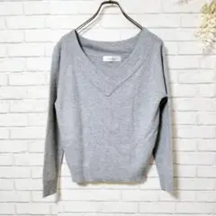 【美品】VINO ROUGE 長袖ニットセーター Vネック トップス Mサイズ