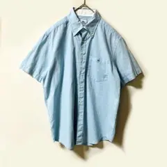 極美品✨ LACOSTE ラコステ 半袖 リネン シャツ ブルー XL