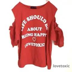 lovetoxic 肩出し　赤　半袖Tシャツ　L 160