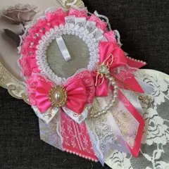 【 No.15 マゼンダ × 白 】色違い◎ 痛ロゼット ハンドメイド