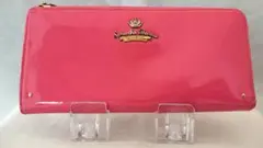 サマンサタバサ プチチョイス 長財布 ラウンドファスナー ピンク エナメル調