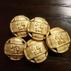 金ボタン　R　5個セット　直径 約23 mm