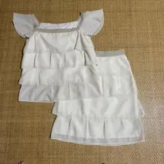 ホワイトフリルセットアップ