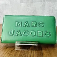 【美品】マークジェイコブス 『フラッシュ』長財布 ラウンドファスナー 緑