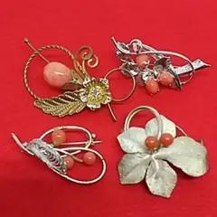 ヴィンテージブローチ4点セット