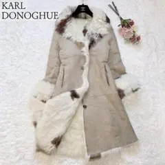☘️美品◆KARL DONOGHUE◆リアルムートンコート 英国製 グレージュ