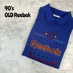 90's Reebok リーボック　ビッグロゴ刺繍　襟付き　トレーナー