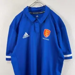 USA古着 adidas アディダス イングランド ポリ ポロシャツ