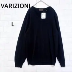 【訳あり　タグ付】バリジオーニ　Ｖネックニットプルオーバー　L ウール100%