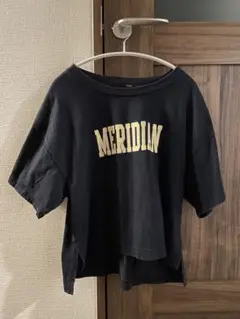ヘザー　紺色半袖Tシャツ Fサイズ