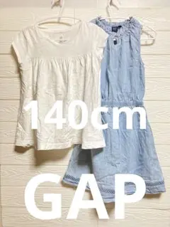 GAP ノースリーブトップスとデニムワンピースセット 140cm