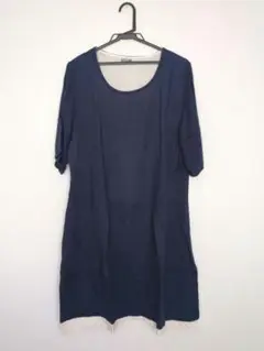 Mana ネイビー 半袖チュニック エスニック