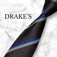 【美品】DRAKE'S ドレイクス　ネクタイ　レジメンタル　ジャガード　茶色