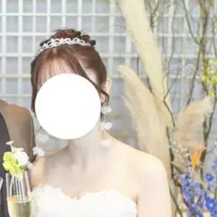 【お値下げ】結婚式 イヤリング ホワイト フラワー 3連