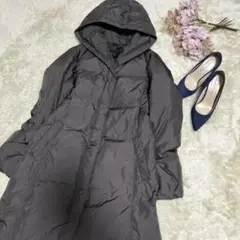 ユニクロ UNIQLO ダウンコート M ブラウン系 Aライン
