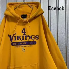 リーボック VIKINGS パーカー プルオーバー イエロー 海外古着 ゆるダボ