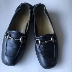 グッチ GUCCI ローファー 濃い藍色 濃い青 レザー 21.5 cm
