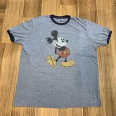 90年代〜　ミッキーマウス　リンガーTシャツ　ヴィンテージ　アメカジ