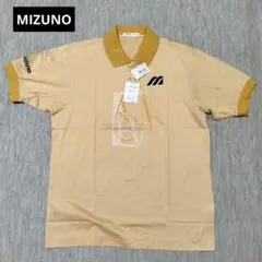 ★新品未使用★ミズノEVANOVA GOLF ベージュ ポロシャツワッペンロゴL