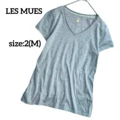 レミュー 半袖 カットソー Tシャツ Vネック グレー トップス Mサイズ