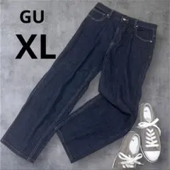 【美品】ジーユー(GU)ハイウェストデニムパンツジーンズ　レディースジーパンXL
